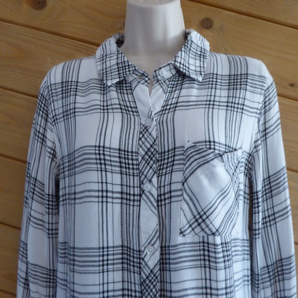 Rails Black White Check Plaid Button Up Shirt XS - Picture 3 of 8